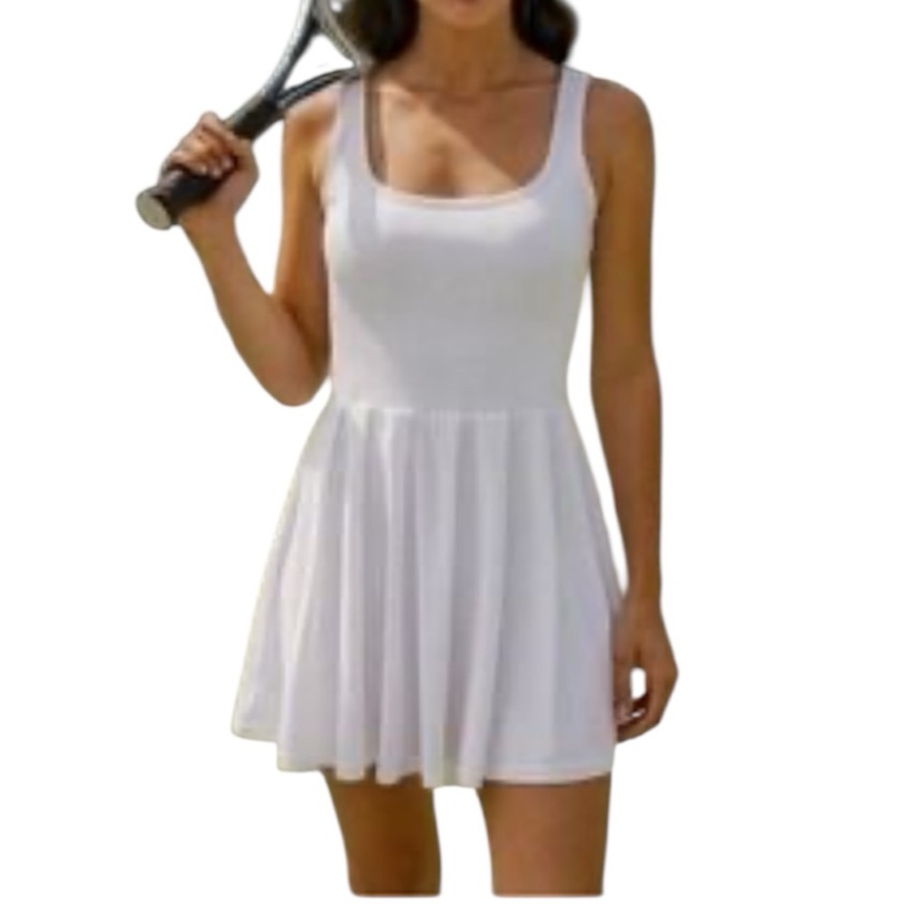 SAGE COLLECTIVE New Victory Pleated Tennis Dress Built In Shorts Bra Medium